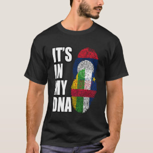Camiseta Bandeira da Herança de DNA Misto do Laos e da Áfri