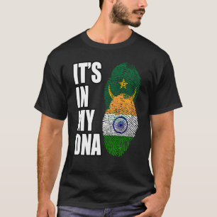 Camiseta Bandeira da Herança de DNA Misto Indiano e Maurita