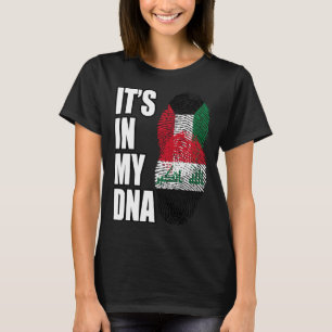 Camiseta Bandeira da Herança de DNA Misto Kuwaitiano e Iraq