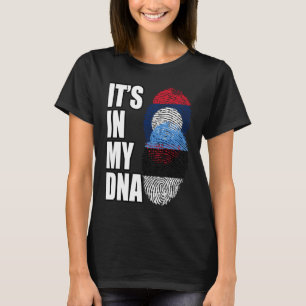 Camiseta Bandeira da Herança de DNA Misto Laosiano e Estoni