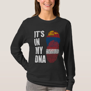 Camiseta Bandeira da Herança de DNA Misto Letão e Mongol