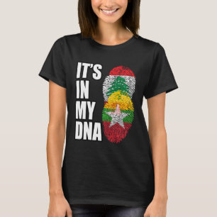 Camiseta Bandeira da Herança de DNA Misto Libanês e Birmanê