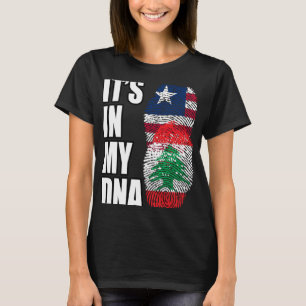Camiseta Bandeira da Herança de DNA Misto Liberiano e Liban