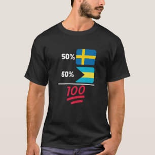 Camiseta Bandeira da herança mista das Bahamas e da Suécia