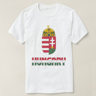 Camiseta Bandeira da Hungria e Casaco de Armas Patriótica