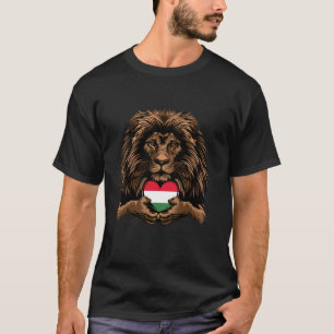 Camiseta Bandeira da Hungria Leão Coração Orgulho Húngaro H