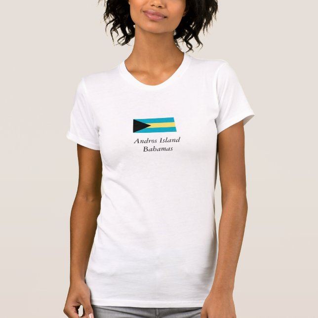 Camiseta Bandeira da ilha de Andros, Bahamas (Frente)