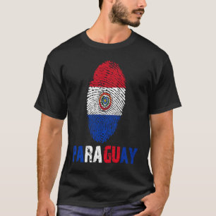 Camiseta Bandeira da Impressão Digital do Paraguai Eu Amo V