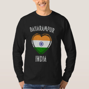 Camiseta Bandeira da Índia Coração Cidade Baharampur