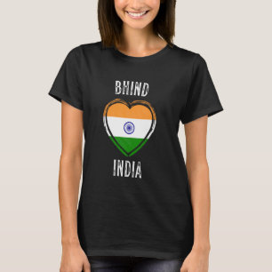 Camiseta Bandeira da Índia Coração Cidade Bhind