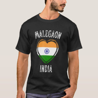 Camiseta Bandeira da Índia Coração Cidade Malegaon