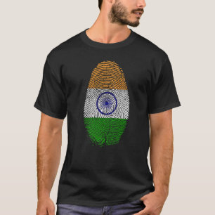 Camiseta Bandeira da Índia Impressão Digital Está no meu DN