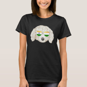 Camiseta Bandeira da Índia Poodle Branco Índia Bolso