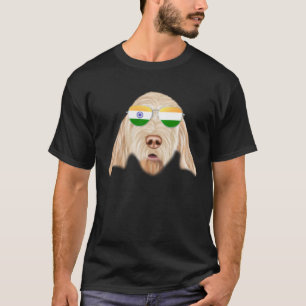 Camiseta Bandeira da Índia Spinoni Italiani Cão Índia Bolso
