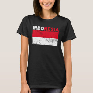 Camiseta Bandeira da Indonésia Vintage