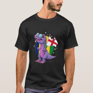 Camiseta Bandeira da Inglaterra Dinossauro Fofo T-Rex Orgul