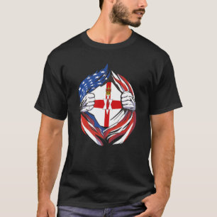 Camiseta Bandeira da Irlanda do norte Orgulho Americano do