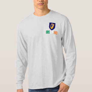 Camiseta Bandeira da Irlanda e Casaco de Armas Patriótica