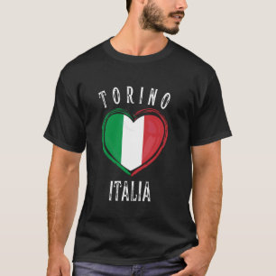 Camiseta Bandeira da Itália Coração Cidade de Turim