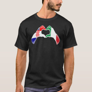 Camiseta Bandeira da Itália Croácia - Coração Italiano Croa