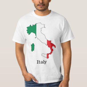 Camiseta Bandeira da Itália Dentro do Seu Mapa - Coleção de