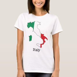 Camiseta Bandeira da Itália Dentro do Seu Mapa - Coleção de