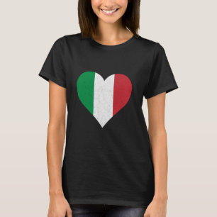 Camiseta Bandeira da Itália Herança Raízes Italianas Coraçã