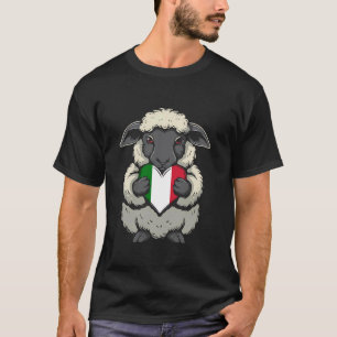 Camiseta Bandeira da Itália Ovelha Orgulho Italiano Coração