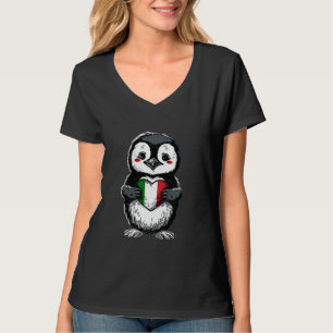 Camiseta Bandeira da Itália Pinguim Fofo Orgulho Italiano C