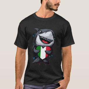 Camiseta Bandeira da Itália Tubarão Fofo Orgulho Italiano C