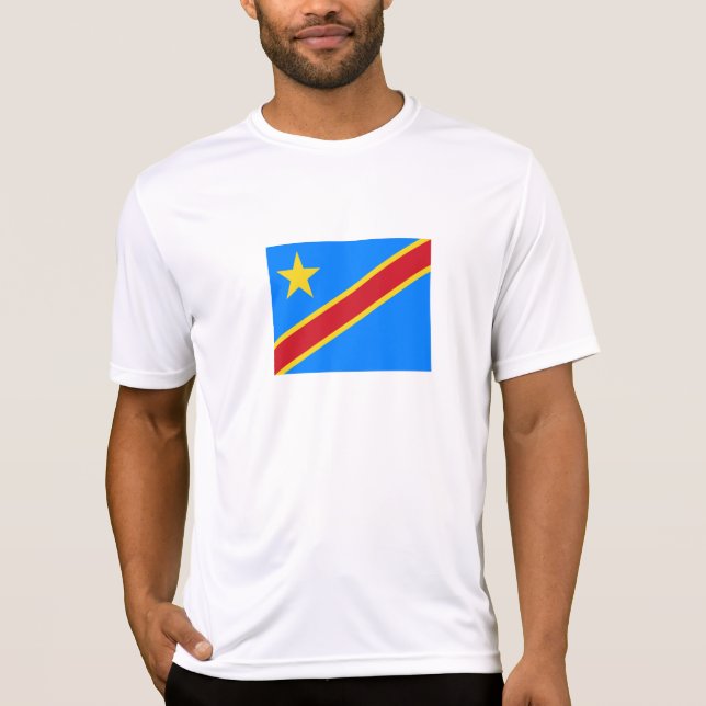 Camiseta Bandeira da Kinshasa do Congo (Frente)