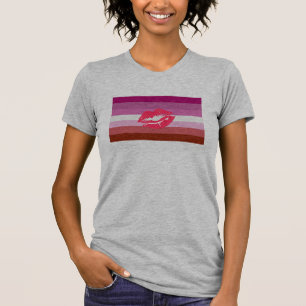 Camiseta Bandeira da lésbica do batom
