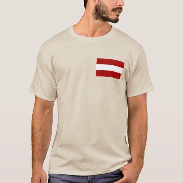 Camiseta Bandeira da Letónia (Frente)