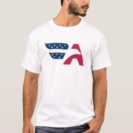 Camiseta Bandeira da Letra A da Águia Americana Patriótica