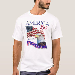 Camiseta Bandeira da Liberdade de 250 Anos da América com Á