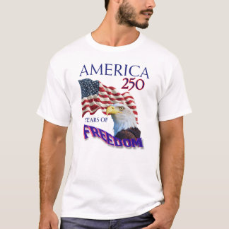 Camiseta Bandeira da Liberdade de 250 Anos da América com Á