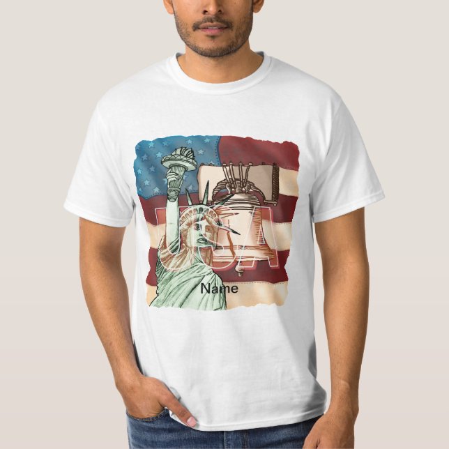 Camiseta Bandeira da Liberdade dos EUA (Frente)