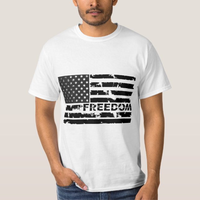 Camiseta Bandeira da Liberdade Negra dos Estados Unidos (Frente)