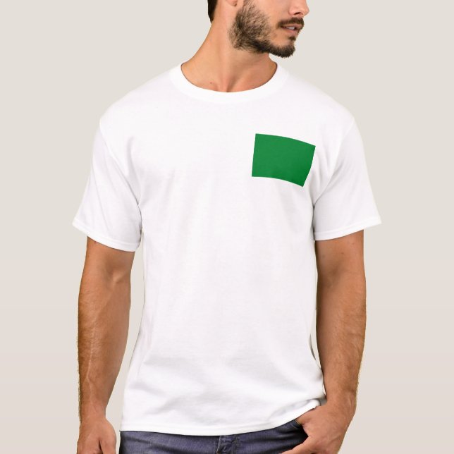 Camiseta Bandeira da Líbia e Mapa T-Shirt (Frente)