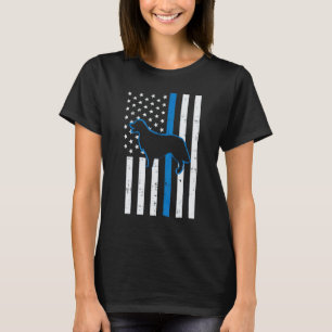Camiseta Bandeira da Linha Azul Golden Retriever Cão Polici