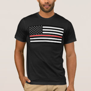 Camiseta Bandeira da Linha Vermelha Fina: Memorial ao Herói