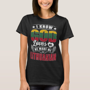 Camiseta Bandeira da Lituânia Deus Me Ama Lituanos