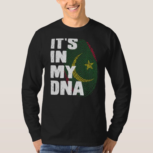 Camiseta Bandeira da Mauritânia Está no meu Dna, Dep. Mauri (Frente)
