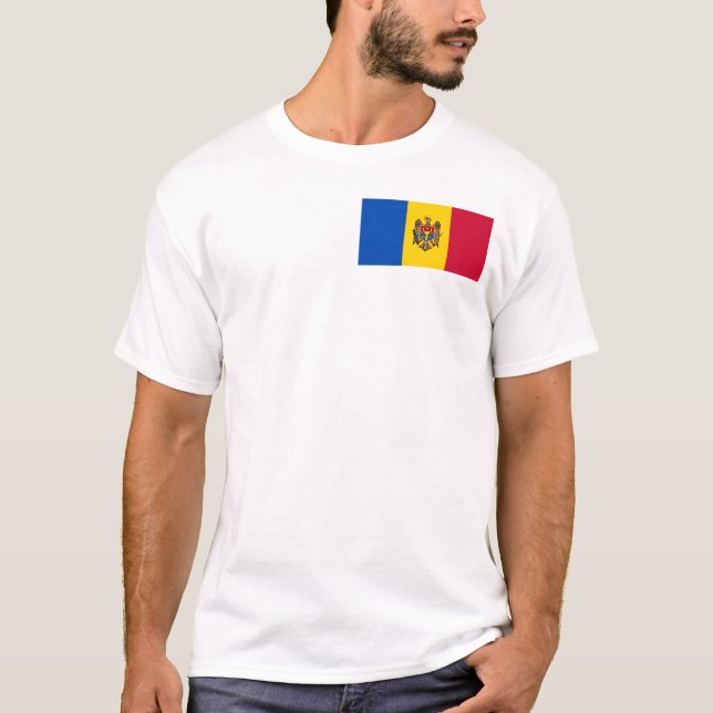 Camiseta Bandeira da Moldávia (Frente)
