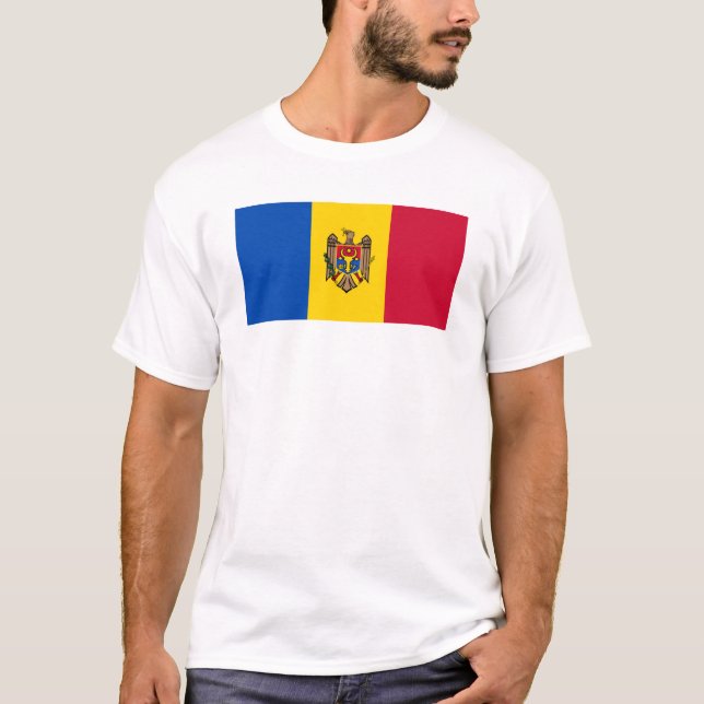 Camiseta Bandeira da Moldávia (Frente)