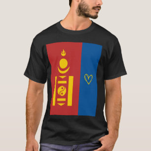 Camiseta Bandeira da Mongólia Coração Mongol Orgulhoso Patr