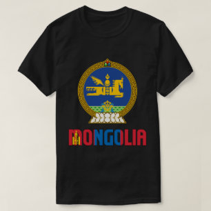 Camiseta Bandeira da Mongólia e Casaco de Armas Patriótica