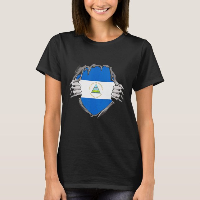 Camiseta Bandeira da Nicarágua (Frente)