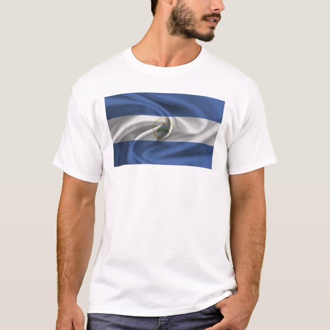 Camiseta Bandeira Da Nicarágua (Frente)