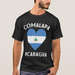 Camiseta Bandeira da Nicarágua Coração Cidade Comalapa